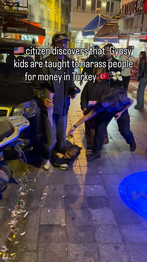 Istanbul, Turkey 🇹🇷: for centuries, Gypsy or ‘Romani’ people have lived across Europe and the Middle East, earning a living through street performance and begging.

In Turkey, I’ve seen some kids approach pedestrians and hold on until someone gives them money. The best way to avoid it is not to make eye contact and keep walking — if you engage too much, they’ll persist.

It might look sad, but it’s often the parents who send them.