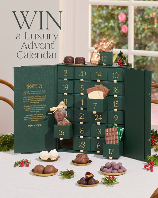 To celebrate the launch of the 2025 Haigh's Luxury Advent Calendar, we are giving three lucky people the chance to win one of their very own.
Showcasing the true craftsmanship, imagination and meticulous artisan skills of our chocolatiers, this will be a Christmas countdown to remember.
Enter via the link in our bio.