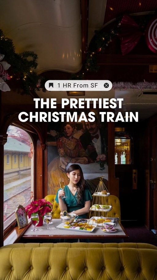 California Christmas Bucket List: Napa Valley Wine Train 🎄

Experience the Peppermint Tea Train in Napa Valley, a festive Christmas train ride just 1 hour from San Francisco. 
Enjoy seasonal teas, cozy vintage rail cars, and holiday treats.

▫️ Dates: Nov 28 – Dec 28
▫️ Time: Fri–Sun, 11:30 am – 2:30 pm
▫️ Ticket: $271.31 per person
▫️ Elevate with Supreme Caviar: from $189.11 (party of 2)
▫️ Sweet Treat Holiday Gift Set: from $95.18
▫️ Bubble Trio Flight: from $53.31
▫️ Welcome Cheese Course: from $33.78
▫️ Non-Profit Donation: from $5
▫️ Capacity: 10+
▫️ Parking: Free
▫️ Highlights: Scenic Napa Valley ride, festive decorations, seasonal teas & treats

📍 Napa Valley Wine Train
1275 McKinstry St, Napa, CA 94559

Follow @teresa.ctw for more California holiday experiences.

#napa #napavalley #napawinetrain #christmas #afternoontea #christmasbucketlist #holiday #california #thingstodoincalifornia #bayarea #hiddengems #thingstodo #thingstodoinsf #placestovisit 
The prettiest wine train in Napa valley. Things to do close to San Francisco, one hour drive from San Francisco.