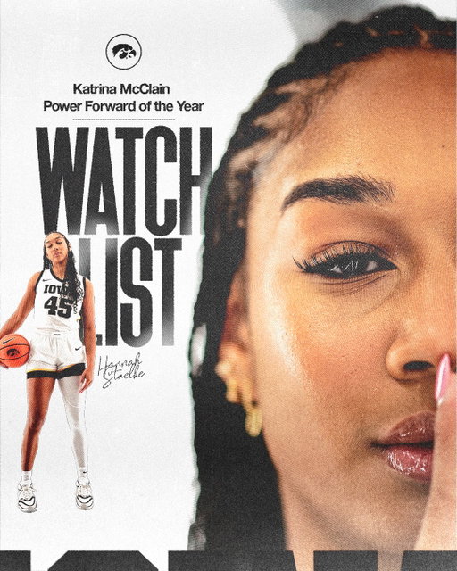 All eyes on Hannah 👀😎

Stuelke has been named to Katrina McClain Power Forward of the Year Watch List!