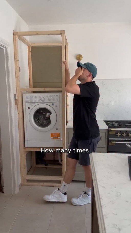 Is it still a FAIL?!? ✅❌

At the start of the year, I attempted to build my own washing machine cabinet.

Honestly, the first attempt made from CLS timber was a huge fail.

It stayed half built and on show in the back of my kitchen build content. 

I thought that my second design would be stronger and easier to make.

That was so far from true. With so many bespoke elements to this project. Mainly due to the pipes and electricity at the back feeding the washing machine, everything just felt more difficult.

Throughout spring summer and autumn, I’ve been slowly chipping away at this project hoping that one day it will be fully finished. 

As you can see, it’s still not.

The main door needs replacing which honestly feels like the biggest job of all. My motivation to continue with this project is at zero.

This is proof you can’t win them all. I’m not upset about it. I can live with the outcome ✅

#diy #kitcheninspiration #cabinetmaking #homerenovation #homeimprovement #diyfail #kitchenrenovation #ukhome