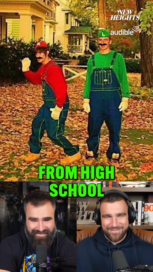 Come for the adorable Kelce childhood Halloween costumes … stay for Travis’ INCREDIBLE Luigi impression 

@audible