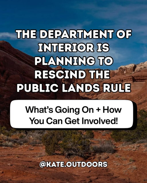 Action alert: tell the BLM you support the Public Lands Rule!✍🏼🏜️

The BLM is moving to rescind the Conservation and Landscape Health Rule (aka the Public Lands Rule), a policy that put conservation on equal footing with other land uses in management decisions.🥾

Contrary to what opponents of the rule believe, it does not prioritize conservation or take away from other uses, in fact considering the health of the land is critical to supporting other land uses, including recreation and grazing, longterm.🐄

Comments are being accepted through November 10th, so get yours in today!✍🏼

#PublicLands #ProtectPublicLands #BLMLand #KeepItPublic