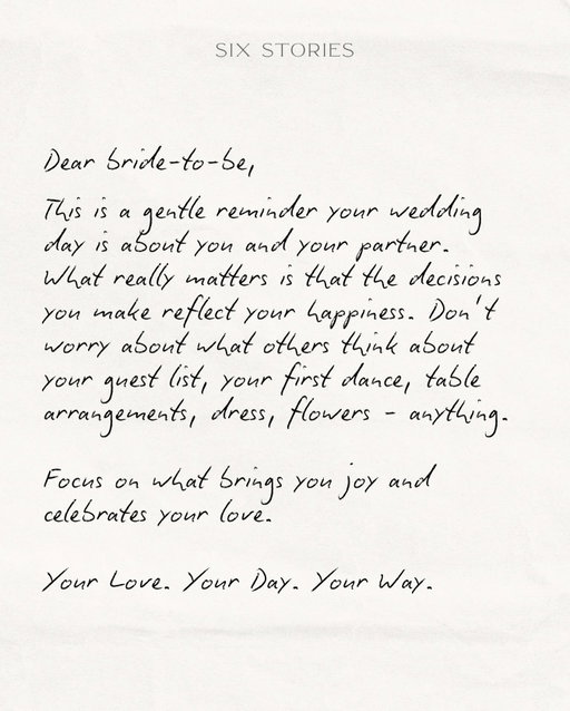 Hey bride, in case you need to see this today 🥹✨