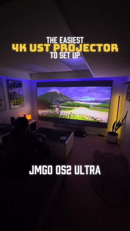 I can’t believe how easy it is to set this projector up.

One thing that might put off people from getting a projector is the setup. You usually need space and most of the time you need to mount your projector to the ceiling.

The solution? An ultra short throw projector like the @jmgo_official O2S Ultra 4K.

Just set it in front of a wall and it will display a beautiful 80” to 150” picture depending on the distance to the wall.

Movies, tv shows, games all look amazing! And what I like most is the low latency mode when I play video games. 

I’ll do a quick review in the near future so follow if you are want to learn more.

Check out it via the link in my bio ✌️

#jmgo #jmgoo2sultra4k #shortthrowprojector #ust #hometheatre #ps5 #ghostofyotei #makeonestudio