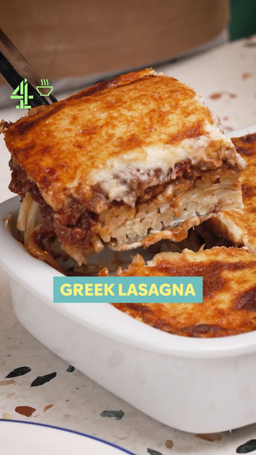 Lasagne walked so pastitsio could run. @justinkaarthur’s officially obsessed with this elite Greek dish.

Serves 2 
Total time: 1hr 50mins

Ingredients 

For the pasta base

250g bucatini, penne, or ziti 
50g feta cheese, crumbled 
2 egg whites 
 
For the meat sauce 

500g ground beef 
1 medium red onion, finely chopped 
2 garlic clove, chopped 
250g canned chopped tomatoes 
2 tbsp tomato paste 
1/2 tsp sugar 
100ml red wine 
2 bay leaf 
1.5 tsp ground cinnamon  
1/2 tsp ground cloves 
2 tbsp olive oil 
1 tsp sea salt 
1 tsp freshly ground black pepper 
2 beef stock cubes 
 
For the béchamel

120g plain flour 
120g butter 
1000ml milk 
2 egg yolks 
60g Kefalotyri or Parmigiano-Reggiano, grated 
Pinch of nutmeg 
Salt, to taste 

Topping 

50g Kefalotyri or Parmigiano-Reggiano, for topping 
 
Method 

1.  Boil the pasta in salted water until al dente. Drain and transfer to a bowl. Mix with crumbled feta and egg whites. Add thyme if using. Set aside

2.  In a pan, heat olive oil over medium heat. Sauté onion and garlic until soft. Add ground beef and cook until browned.

3.  Stir in tomato paste, chopped tomatoes, sugar, red wine, bay leaf, cinnamon, and clove. Season with salt and pepper. Simmer uncovered for 25–30 minutes until thickened. Remove bay leaf, cinnamon stick, and clove before using

4.  In a saucepan, melt butter over medium heat. Stir in flour and cook for 1–2 minutes. Gradually add milk, whisking constantly to avoid lumps. Cook until thickened. Remove from heat, stir in nutmeg, salt, grated cheese, and egg yolks

5.  Preheat the oven to 180°C (fan) / 200°C (conventional) / 350°F. In a deep baking dish, layer the pasta evenly on the bottom. Spread the meat sauce over the pasta. Pour over the béchamel and smooth the surface. Sprinkle it with extra cheese

5.  Bake for 45–50 minutes until golden and bubbling. Let rest for 15–20 minutes before slicing and serving

#pastabake #greekfood #recipes #lasagne #pasta #pastitsio