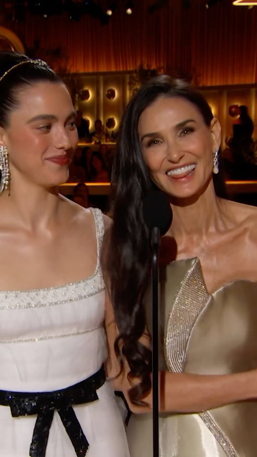Celebrating Halloween with a look back at Demi Moore and Margaret Qualley stepping into their unforgettable roles from the "The Substance" at the #GoldenGlobes 🧪