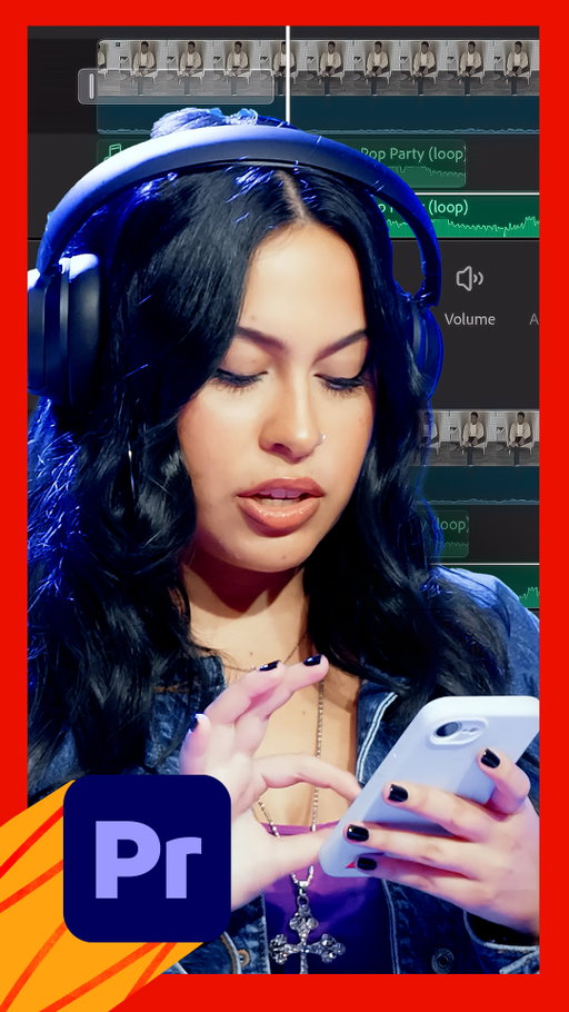 POV: You're watching @kaylisandoval compete in The Great Big Giant MAX Creator Challenge. Does her sound design in Premiere on iPhone impress the #AdobeMAX judges? Find out in Episode 1, linked in bio.