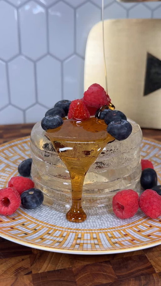 AI glass pancakes 🥞 #satisfying #ai #recipe