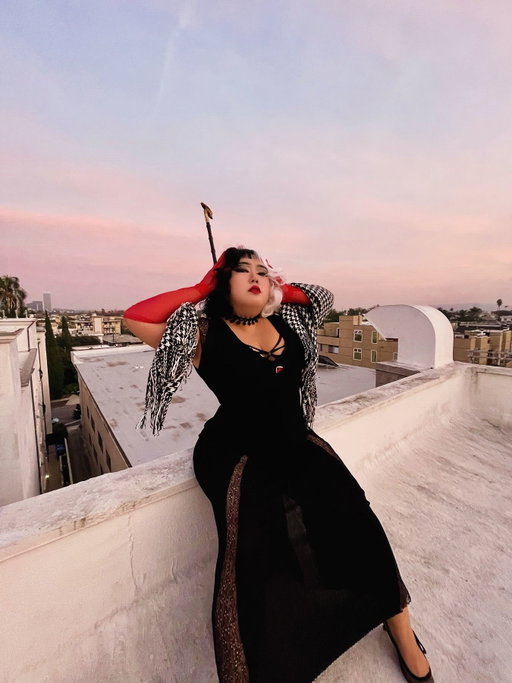 “I’m just getting started, darling.”
Not evil, just a little extra. 🖤 Cruella’s got her claws out tonight. 
#CruellaVibes #HalloweenMood #HotVillain #FierceAndFearless #SlayDeVil #halloween2025 #asiangotcurves #scarletthalo