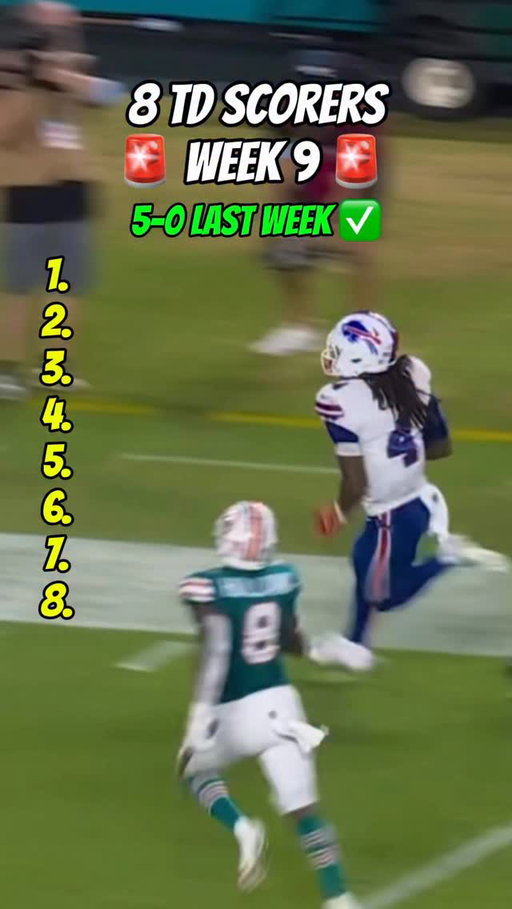 Week 9 TD Scorers 🚀 #nfl #football #fyp #fantasyfootball #nflpicks #foru #nflbets 
Week 9 NFL Predictions
NFL Predictioms Week 9
Fantasy Football Week 9
Week 9 Fantasy Football