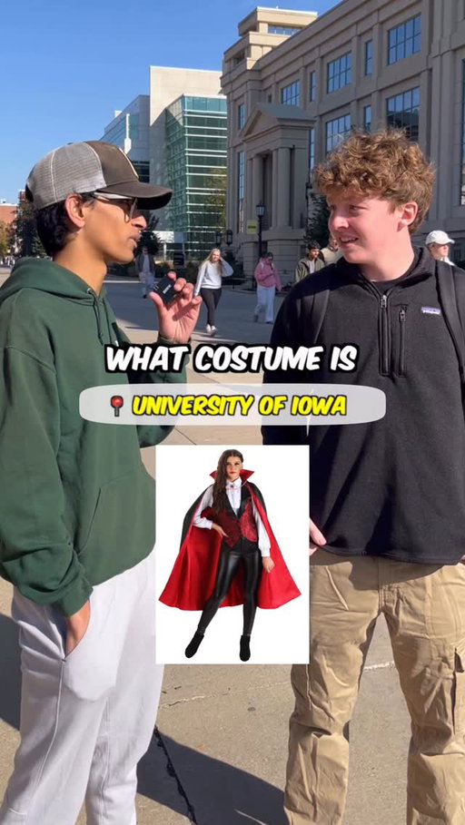What costume is the biggest red flag? 🚩Visitour hit the Iowa campus with @dravinterviewer to find out what  students think… Vote below! 👀

Be sure to follow @visitourmedia and @dravinterviewer for more of the best college content 🎃🤝

#halloween #iowahawkeyes
