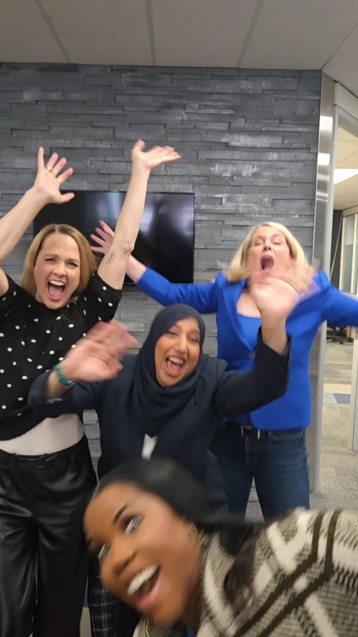 We're baaaaaaaaaaack! @amy13walsh @signabutler @perditafelicien and me unite to bring you our emphatic selves. @cbc.sports @cbcolympics #france🇫🇷