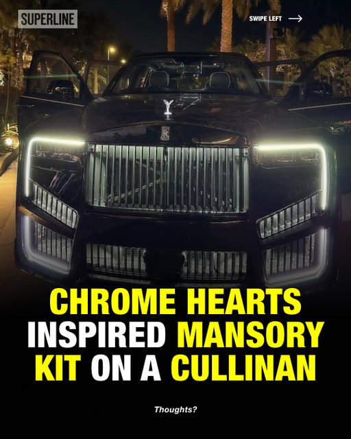 Introducing the 2025 Rolls Royce Cullinan: The Pinnacle of Style and Luxury 👀 Thoughts⁉️⁠
⁠
This exquisite ride features a Mansory kit with a Chrome Hearts-inspired design and a bespoke interior that will appeal to fashion-forward car enthusiasts. If staying ahead of fashion trends and owning the latest cars is your passion, this 2025 Cullinan is the ultimate choice. With its revamped front-end styling and cutting-edge headlights, it perfectly captures the essence of the hyped-up Chrome Hearts brand.⁠
⁠
via @speedlinenetwork @autoferma_