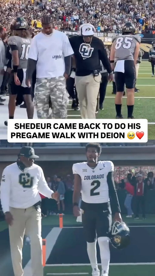 Shedeur pulled up to Colorado to support his dad during the Browns bye week, and they recreated their pregame walk ❤️

(via @cubuffsfootball, Well Off Media/YT)