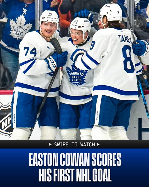 YEEHAW! @eastoncowan.7's got his first NHL goal! 🤠 

📺: @sportsnet & @tvasports