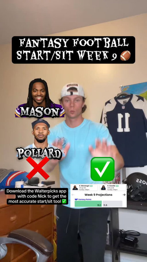 Fantasy football week 9 start/sit advice ✅ 🏈￼#fantasyfootball #nflfantasy #nflfantasyfootball