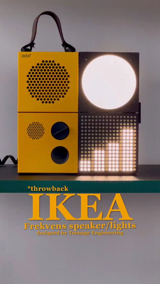 Throwback alert 🚨

Let's rewind back to 2020 when Teenage Engineering collaborated with IKEA to release a cool speaker set with some lighting boxes to bring life to a party. 

Under the name FREKVENS, the collection had portable speakers, tripod to add components as well as some home decor which had other designers involved into.

I was lucky enough to have the speaker set which uses bluetooth and has a built-in battery so it can freely be placed where you want as well as the LED spotlight and multi-use light which has different design/lighting options that react to the beat of the music playing. How cool!!! 😍

Save for later ✨✨✨

#vintageikea #ikeahaul #ikeafinds #vintagefinds #teenageengineeringop1 #teenageengineering #somewhereiwouldliketolive #guyswithplants #colorfulhome #apartmentdecor #homesweethome #apartmenttherapy #mcmdesign #altbauliebe #altbau #interiordesign #interiors #interiør #wohnzimmer #iic #ikea #aesthetic #condoliving #solebich #endathome #deco #myinteriorstyle #madecoamoi #spaceagedesign @ikeacanada @ikea @ikeaschweiz @ikeadeutschland @ikeafrance @teenageengineering