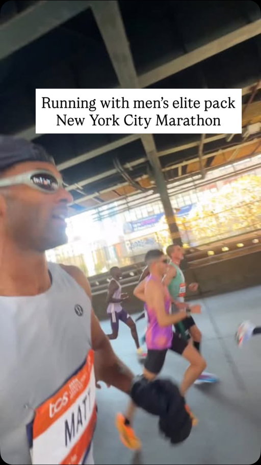 New York City marathon mid-race running with elite field 🤯🗽