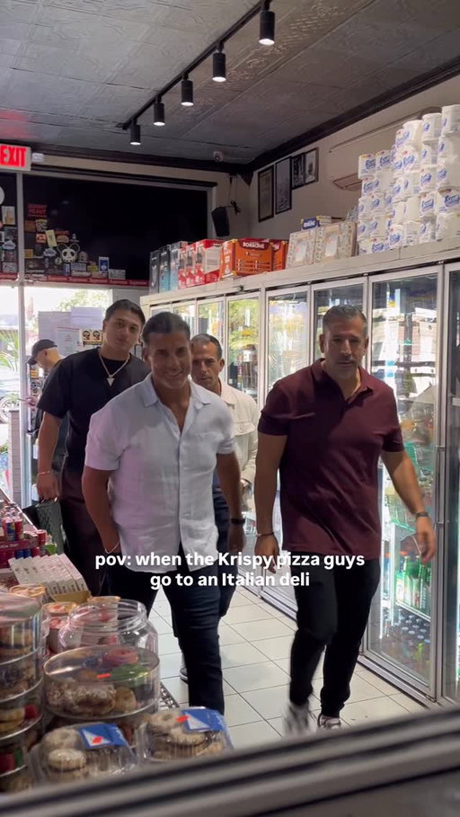 The fellas from krispy pizza stopped by the deli 🤝