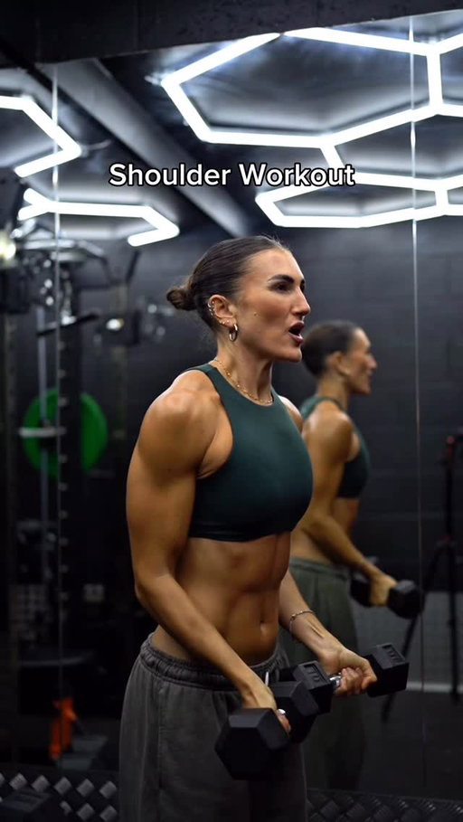 Shoulder Workout 🔥 Dumbbell Only 💪🏼 

1)Around the worlds x 6-8 reps 2-3 sets 
2)Underhand Grip Frontal Raises x 10-12 reps 2-3 sets 
3)Bent Arm Lateral Raises x 12-15 reps 3-4 sets 
4)Rear Delt Reverse Fly’s x 8-12 reps 2-3 sets 
5)Bus Drivers x 6-10 reps 2-3 sets 
6)Alternating Arnold Press x 6-8 reps per arm 2-3 sets 

Ensure to take at least 90 seconds Rest in between sets - If you’re in a rush you can superset the above exercises 🥵

My App: @growgirlapp 
7 Day Free Trial Available - Link in bio 🩵

Outfit: @oneractive Soft Motion High Neck Bra in Racing Green and Raw Lounge Joggers in Alpine Green 💚 Discount Code: HAYLEY 

#shoulders #shoulderworkout #upperbody #upperbodyworkout #weighttrainingforwomen