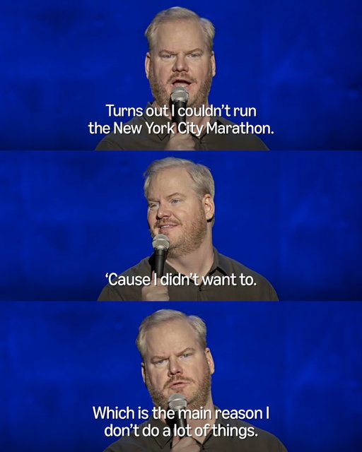 It’s called ‘protecting your energy’

🎤: Jim Gaffigan: Quality Time
