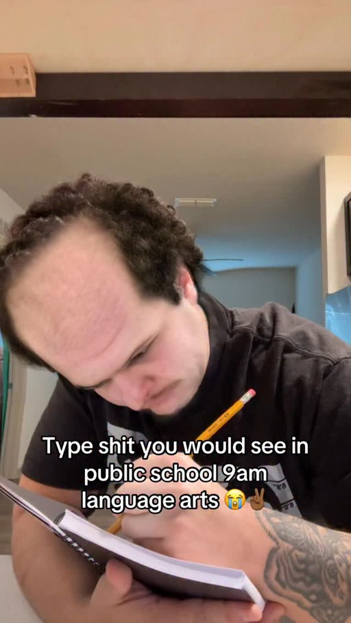 Holding the pencil like a maniac 😭