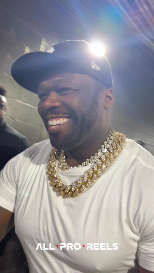 Grammy Award Winning Artist 50 Cent arrives at Northwest Stadium for the Seattle Seahawks at Washington Commanders on Sunday Night Football