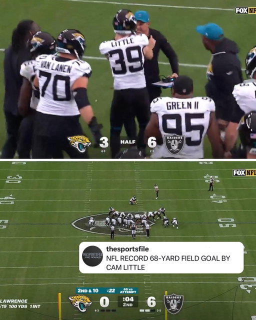 NFL RECORD 68-YARD FIELD GOAL BY CAM LITTLE