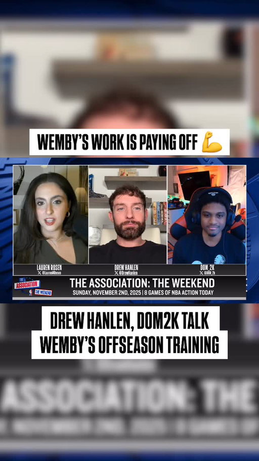 “The most interesting man in the world, perhaps?”

@laurenmrosen, @drewhanlen and @dom_2kdiscuss Victor Wembanyama’s offensive evolution and his impressive offseason feats. 👀