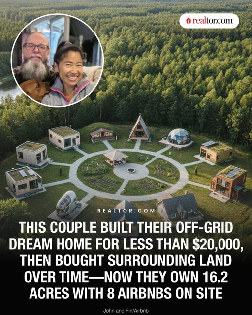 A Georgia couple turned a $5,000 landlocked lot and a $6,500 shed into their off-grid dream home—spending less than $20,000 total, land included. They built everything themselves, adding solar power, composting toilets, and even a biogas system that fuels their cooking.

Over time, they bought the surrounding lots and expanded their property to 16.2 acres. Today, they live debt free among fruit trees, gardens, and eight unique Airbnbs, all powered by the same resourcefulness that helped them start from scratch.

See how they did it at link in bio.
