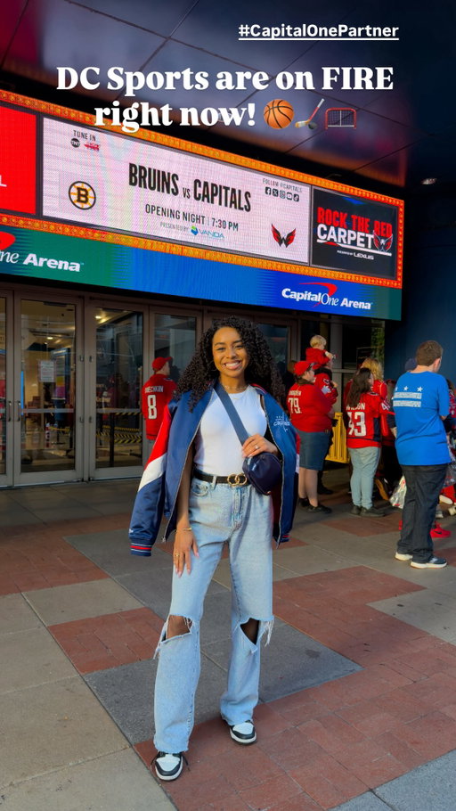 DC sports are in their prime era right now 🏒🏀 #CapitalOnePartner 

Between the Capitals and Wizards kicking off their seasons, I’ve been living at Capital One Arena lately - and being a @CapitalOne cardholder changes the game. 

Cardholder perks at Caps and Wizards home games include... 

⏱️ Early entry through the cardholder entrance 
🌭 10% off food + drinks 
🧢 20% off team merch 

What’s your go-to game day food order? I’ll go first: hot dog, every time 🌭👇 Terms apply. See capitalonearena.com/cardholderbenefits for more.