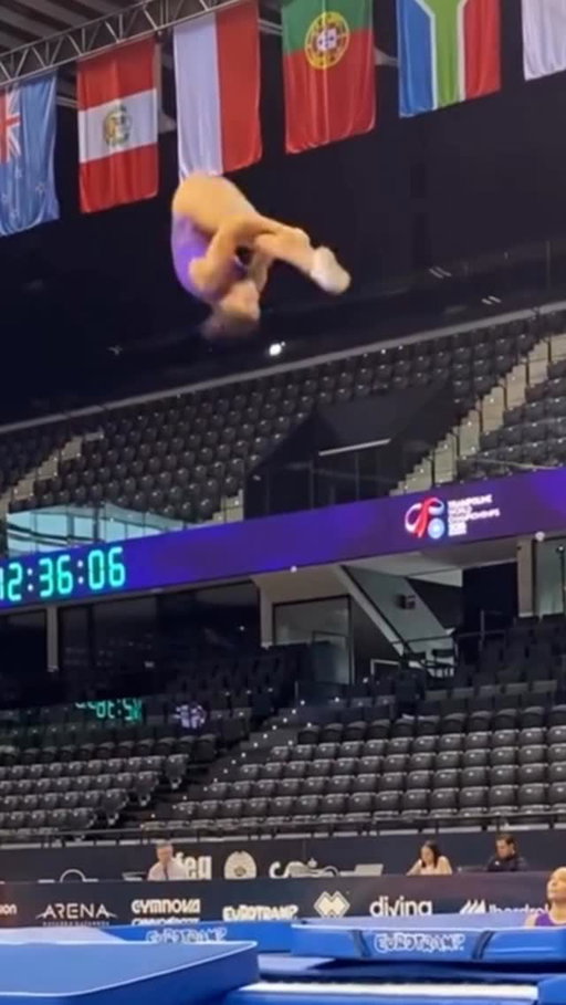 Paris 2024 Olympic 🥉 alert! @soph_methot is in da house. 

#TRAWorlds2025 #Gymnastics #PodiumTraining