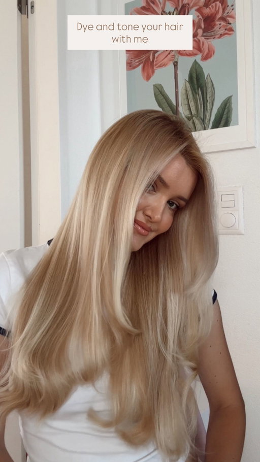 1. I dye my hair with Garnier Nutrisse 100
2. My hair is a level 4 or 5 brunette
3. The hair dye doesn’t have bleach. It’s just high lift
4. From late Autumn to spring I tone my hair because it is very yellow
5. I tone it with Garnier Olia Platinum Blonde. The colour is awesome and it doesn’t look grey

If you have more questions will be happy to answer😅❤️