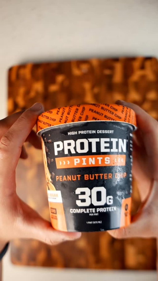 The ultimate sweet treat hack: @proteinpints ! It’s a higher protein, lower sugar ice cream that allows me to satisfy my cravings without ruining any progress #proteinpintspartner