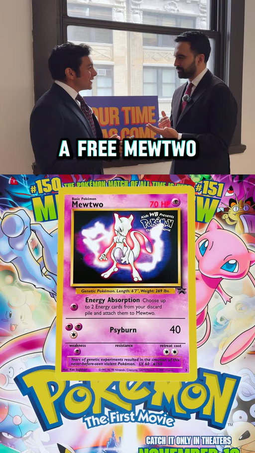 Mamdani knows (poké) ball 

We had @zohrankmamdani open up a pack of Pokémon TCG Pocket and chatted a bit about Pokémon. 

✨REMEMBER: Election Day is Tuesday, November 4, 2025. Polls are open from 6am to 9pm.✨