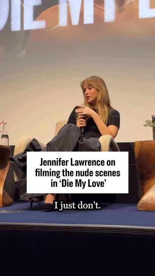 At a special screening of DIE MY LOVE with @mubi, star Jennifer Lawrence talked to senior writer @rachlyha about what it was like filming nude scenes in the film while being pregnant: “I think being pregnant took a lot of vanity anxiety away. It felt really freeing ... I remember them sending over a close up of like, cellulite, being like, ‘Do you want us to touch this up?’ And I was like, ‘No. That’s an ass.’”