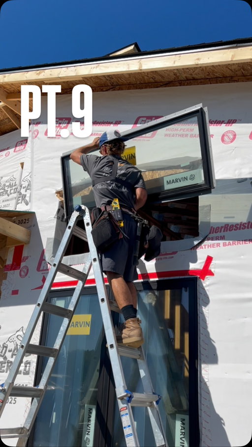 PT.9 Windows! Big thanks to My Dad for the help. #dıy #customhome #series #modernhome #construction #windows
