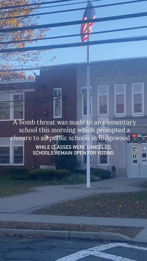 What are your thoughts? 

A bomb threat at Somerville Elementary School in Ridgewood early Tuesday morning prompted the closure of all public schools in the district for the day.

According to reports, Ridgewood Police and the Bergen County Sheriff’s Office K-9 unit responded around 5 a.m. to sweep and clear the building. While classes were canceled, schools remain open for voting. Photos and videos were taken outside Somerville Elementary after polls opened as law enforcement secured the scene.

-

🎥 @boydaloving 

Follow for more #local news 

#bergencounty #bergencountynj #northjerseynews #njnews #ridgewoodnj #townsofnewjersey