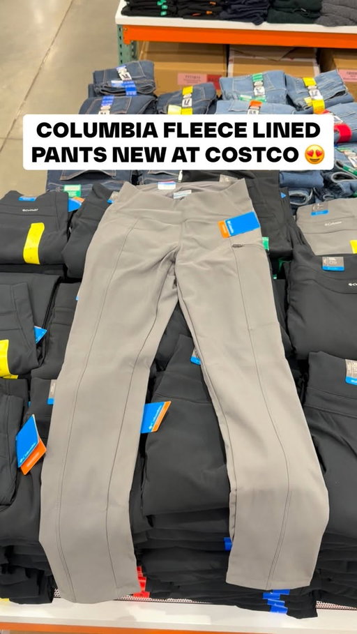 🖤 Columbia Women’s Fleece Lined Pants are at Costco! Cozy, warm, and perfect for winter walks or chilly errands ❄️ Available in gray and black! #Costco