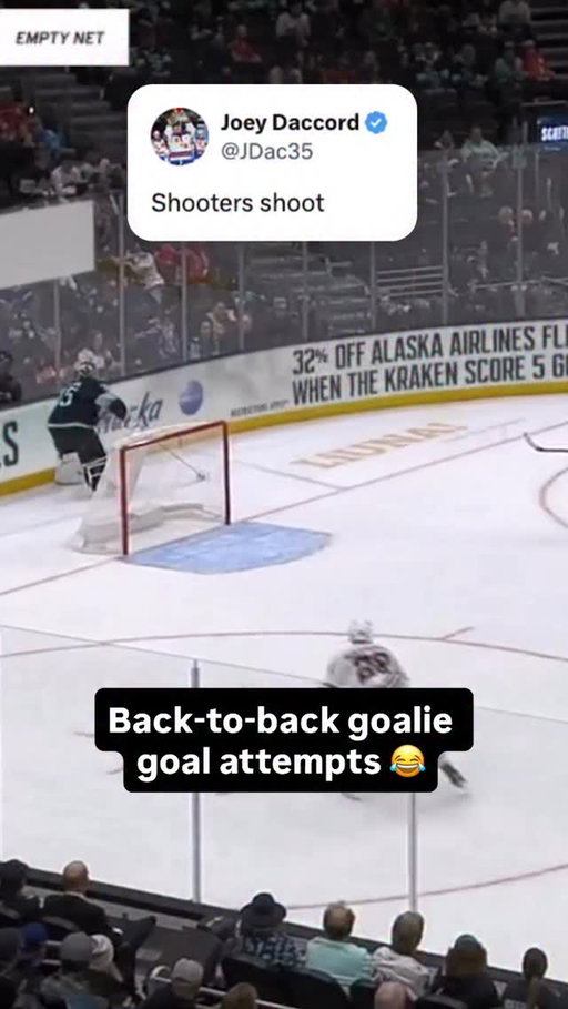Joey Daccord was taking all of his chances 😂 

(via @seattlekraken)