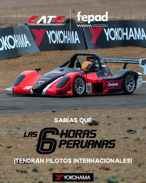 🌎 Las 6 Horas Peruanas 2025 ya trascienden fronteras.
La carrera de resistencia más importante del país contará con la participación de pilotos internacionales, reafirmando su carácter internacional y el crecimiento constante del automovilismo nacional.

Desde España, llegan Manu Cañizares y Fernando Navarrete; desde Ecuador, Juan Daniel Bustos; y desde Estados Unidos, Anthony Magagnoli.

Su presencia pone al circuito peruano en los ojos del mundo, fortaleciendo la proyección internacional de una competencia con más de seis décadas de historia.

🗓️ Las inscripciones siguen abiertas, y la lista de pilotos podría seguir creciendo en los próximos días.
🏁 #6HorasPeruanas #FEPAD #AutomovilismoPeruano #CATC