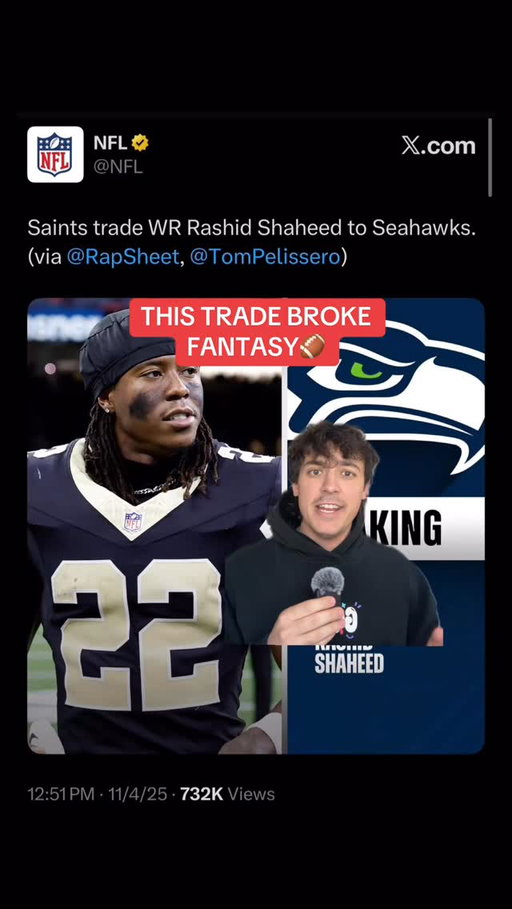 This trade might not be as big as the jets trades BUT it does shake up fantasy football👀

#fantasyfootballtips #nfltrade #nfltradedeadline #seattleseahawks #rashidshaheed
