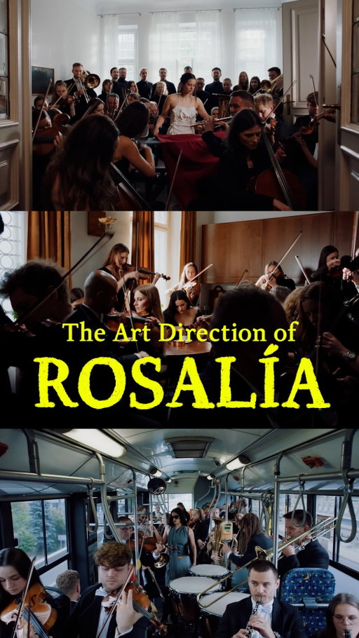 A symphony of anxiety portrayed beautifully 🤌

// I have to admit I’m a little out of my depths with this one. I don’t speak German or Spanish. I’m not as familiar with Rosalía, and the Easter eggs planted into the sets are endless. But I was CAPTIVATED!
This was only released last week, but you can already scroll the interpretations endlessly on Reddit. 
For me, the most obvious creative principle here is CONTRAST. Not just contrasting color or size. But contrasting subjects. The team created so much tension with the mix of languages, scenes, situations, textures. It’s a masterclass that goes beyond graphic principles into storytelling.

What have I missed??

#artdirection #rosalia @rosalia.vt #creativedirection