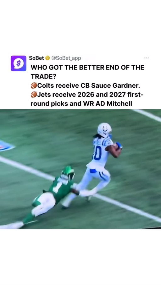 Sauce Gardner TRADED for 2026 + 2027 First Round Picks🚨

Was this a good trade? 
#jets #colts #tradedeadline #nfl #football