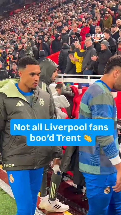 Trent received a mixed reception when taking his seat at Anfield 👏👀