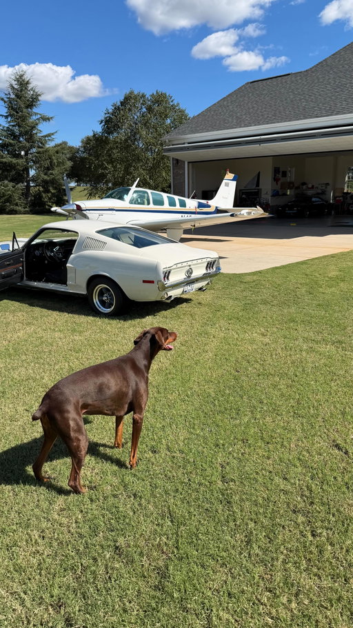 Flying the Bonanza around with pops. Nothing beats pulling your plane right up to your house. Offset approach coming into the community to avoid overflying houses on the approach end.