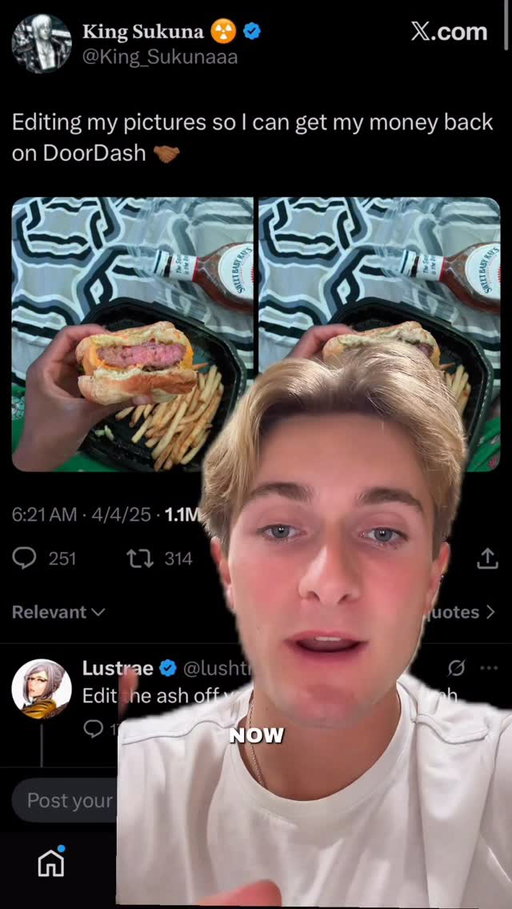 This guy used ChatGPT’s image generator to commit DoorDash fraud 🤯

Don’t try this at home 👀 

Follow @maverickgpt0 and @chatgptricks for more! 

#chatgpt #ai #chatgptprompts #chatgptimage #chatgpthack