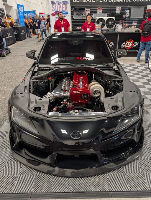 RB32 swapped Toyota A90 Supra. That's one way to piss people off at SEMA 😂🤣

Cool build from @_tukes__ at the @csf_radiators booth. 

#sema #semashow #sema2025