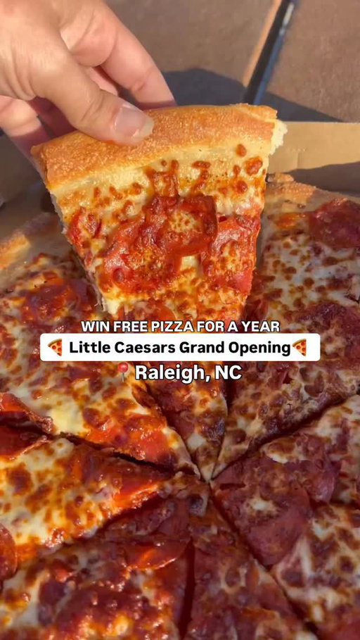 🍕 If you’d love to win free @littlecaesars pizza for a year, save this post because your chance is coming November 8th! (#ad )

Little Caesars is opening a new location at 6109 Rock Quarry Rd in📍Raleigh, and they’re celebrating with a Grand Opening event you don’t want to miss! They’ll have merch giveaways, a dj & mascot, AND the first 100 people in line will win free pizza for a year!*

We love how easy it is to order food on the app and pick it up in the pizza portal. It’s perfect for when our family’s schedule gets busy + I absolutely love crazy puffs! 

So be sure to mark your calendars for Nov. 8th and send this to all the pizza lovers in your life-I promise they’ll thank you! 

*Disclaimer: NO PURCHASE NECESSARY. A purchase will not increase your chances of winning. Begins at 10 AM (local time) on 11/8/25 (“Grand Opening Day”) and ends once 100 Promo have been awarded, or upon the close of store on Grand Opening Day, whichever occurs first. Limit one (1) per related family members or household. Open to legal residents of 50 U.S. (D.C.) who are 18 years or older. Void where prohibited. Promo Card entitles recipients to 1 free large classic pizza (pepperoni or cheese) per week for 52 consecutive weeks in accordance set forth on the Promo Card. Subject to official rules, which will be posted at the Grand Opening Store. Sponsor: Jeff Manquen LLC. 6109 Rock Quarry Rd, STE 120, Raleigh, NC 27610. ©2025 LCE, Inc. CR0022094

#littlecaesarspizza #extramostbestest